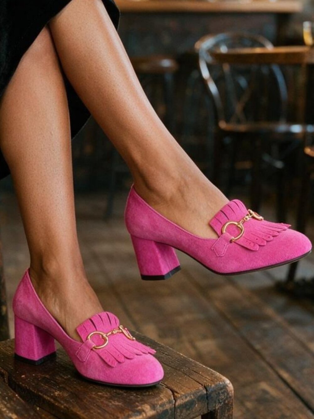 Hot Pink Basics Women's Round-Toe Slip-On Shoes